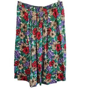 Vintage Koret Cottage 90s Skirt Womens 1X Blue Floral Midi Coquette Prairie Full